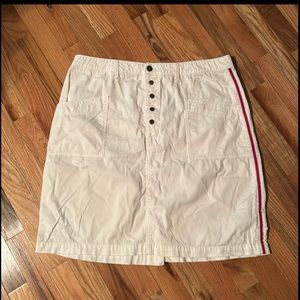 Anthropologie Pilcro and the Letterpress White Skirt with Red Stripes Size 16